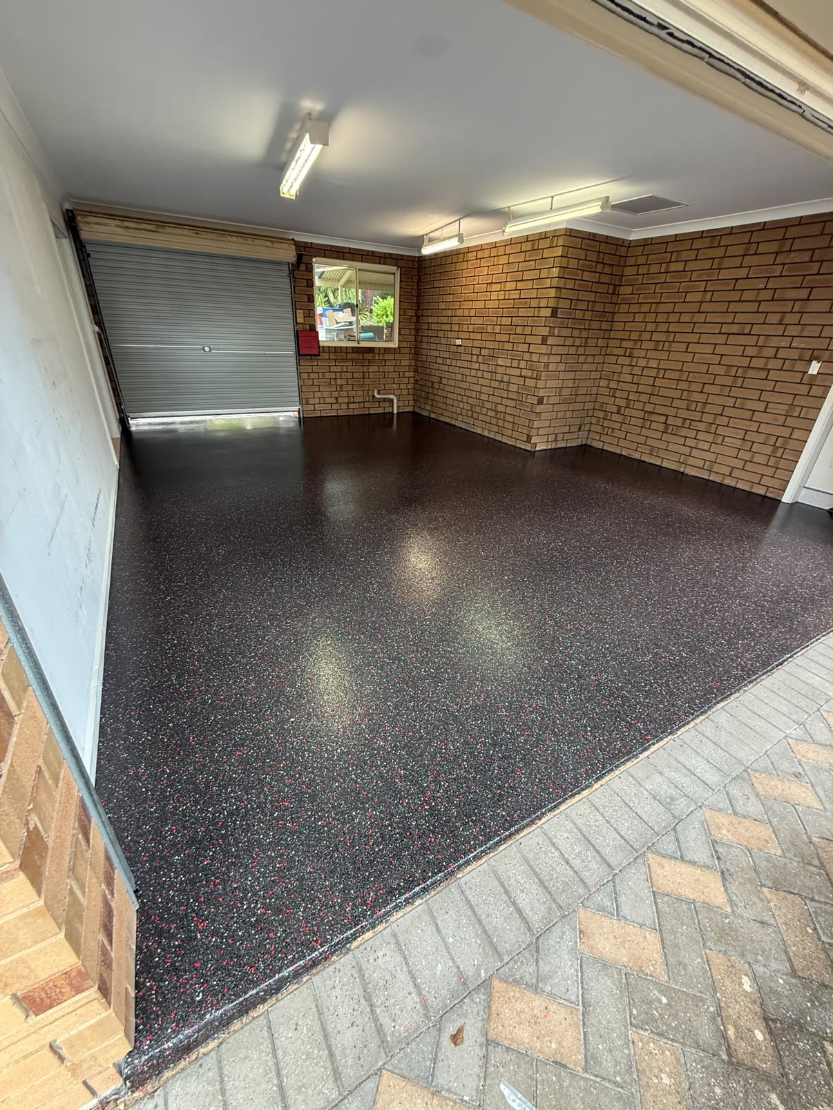 Standard double garage floor — after epoxy coating